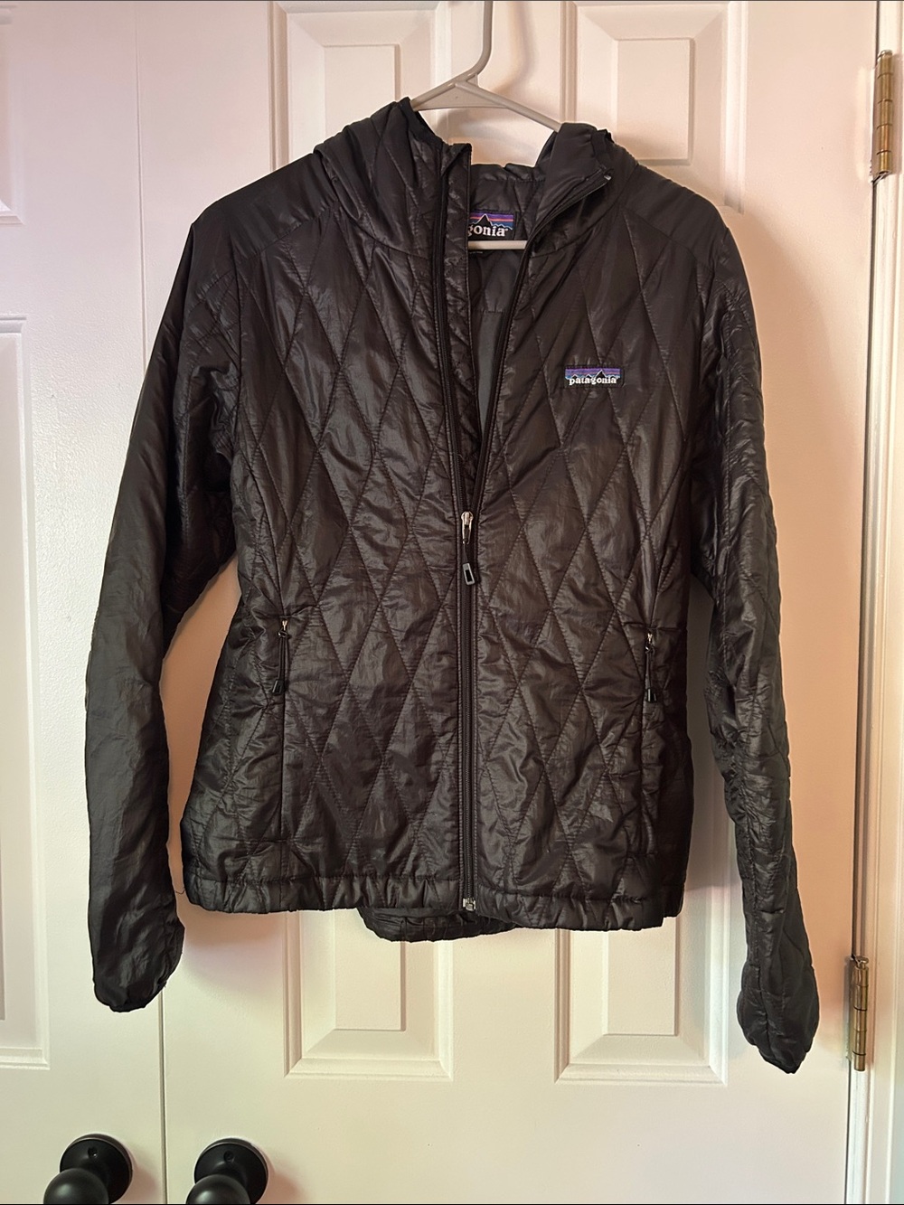 Patagonia Black Quilted Hooded Puffer Jacket